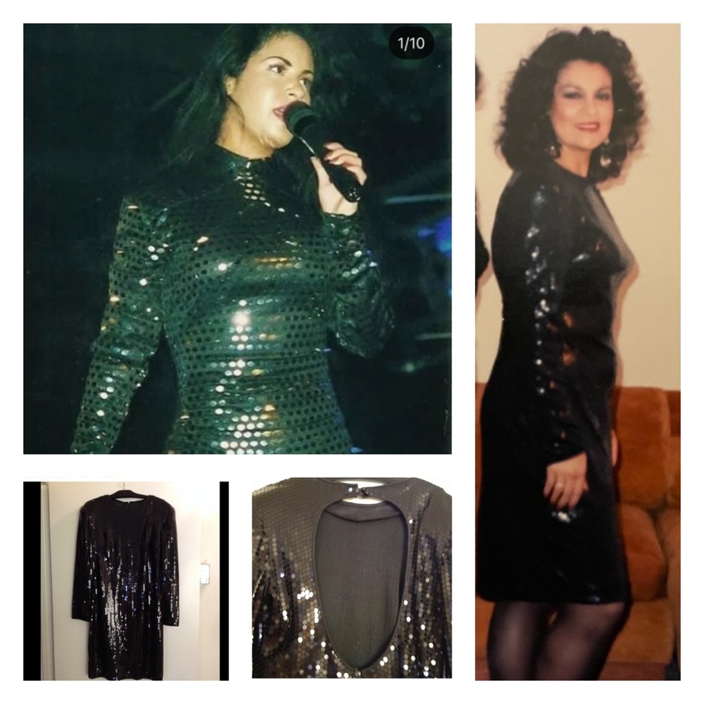 HP!🌟BLACK SEQUINS EVENING DRESS🌟 - Picture 3 of 7